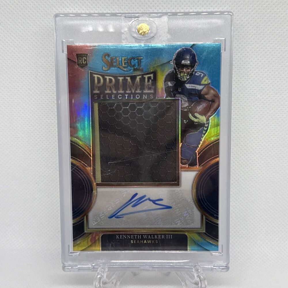 2022 Panini Select Kenneth Walker III /25 Prime Selections Tie-Dye Prizm RPA RC
